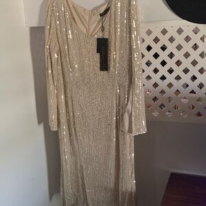 Elegant Gold Sequin Cocktail Dress From Cooan NWT